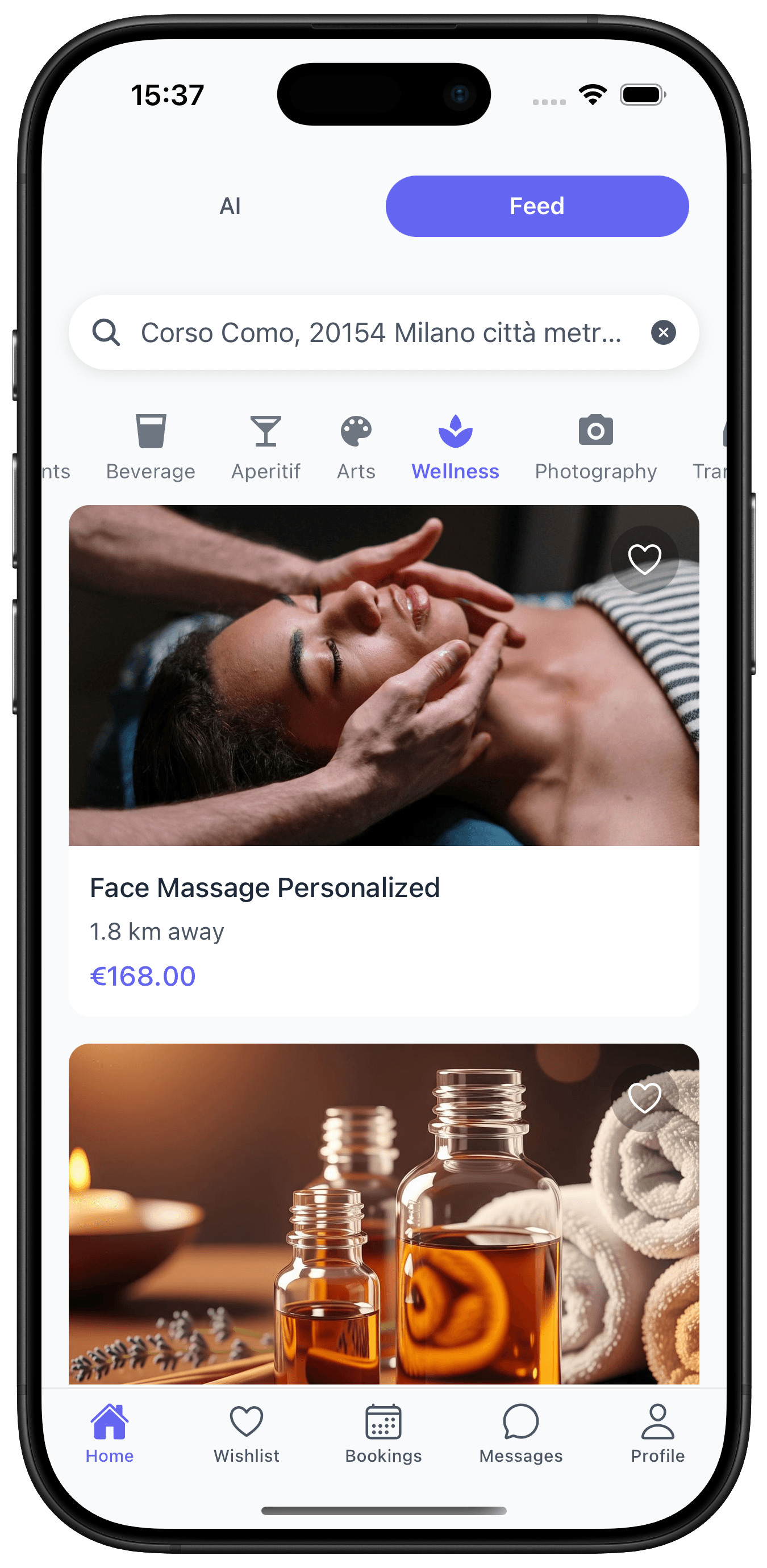 StayKeasy Browse Feed - Wellness category with service cards